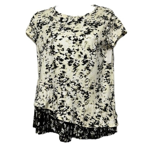 Simply Vera Wang PXS Ruffled Short Sleeve‎ Sprinkled Pattern Top - Picture 3 of 12